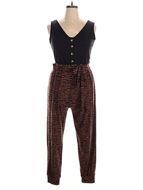 Women’s Brown Tiger-Print Paperbag Waist Pants